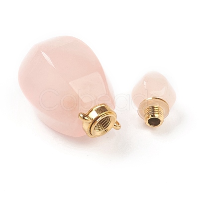 Faceted Natural Rose Quartz Pendants G-H252-B04-1