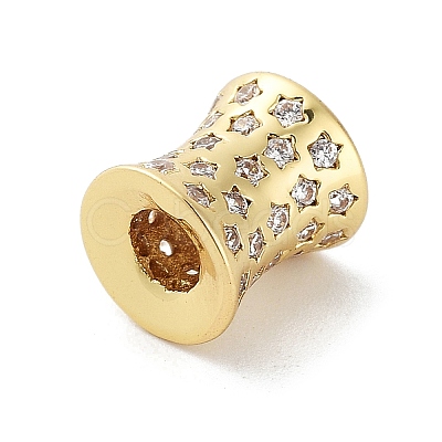 Rack Plating Brass Micro Pave Cubic Zirconia Beads KK-P247-16A-G-1