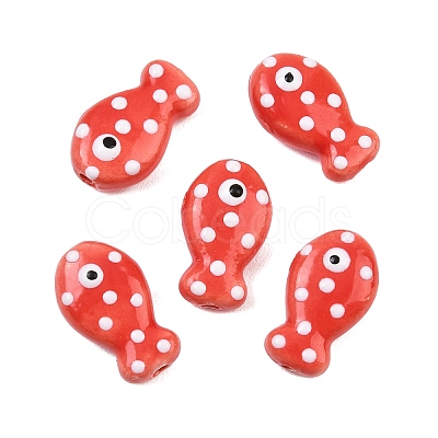 Handmade Porcelain Beads PORC-B009-03O-1