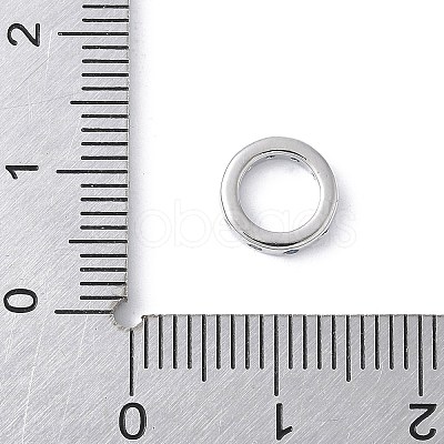 Brass Micro Pave Cubic Zirconia European Beads KK-K399-14P-1