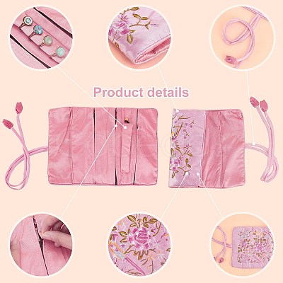 2Pcs 2 Colors Embroidery Silk Roll Bags ABAG-PH0001-26-1