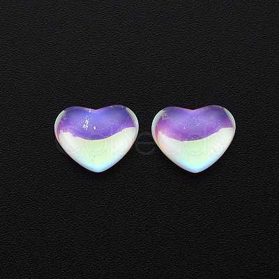 Translucent Electroplated Glass Cabochons EGLA-T026-002-1