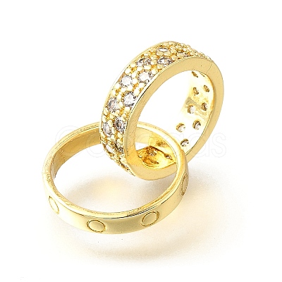 Brass Micro Pave Clear Cubic Zirconia Beads KK-V008-14B-G-1