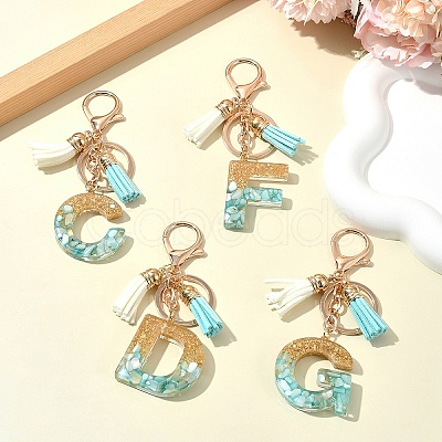Transparent Epoxy Resin Pendant Keychains KEYC-FS00022-07-1