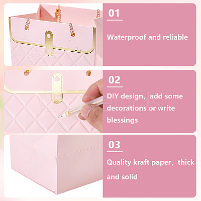 6 Sets 3 Colors Paper Storage Tote Bags ABAG-CP0001-33-1