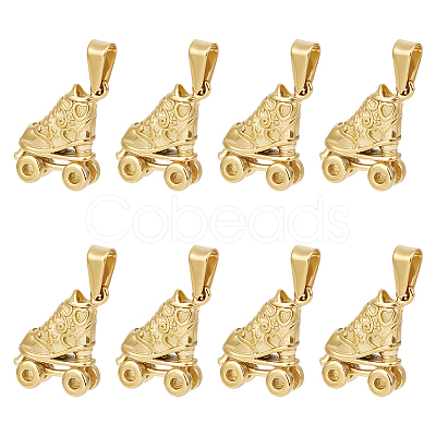 8Pcs 304 Stainless Steel Pendants STAS-UN0045-35G-1