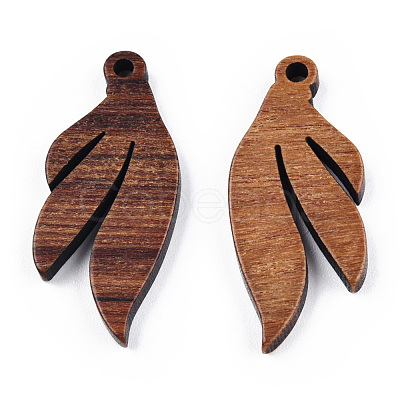 Natural Walnut Wood Pendants WOOD-T023-19-1