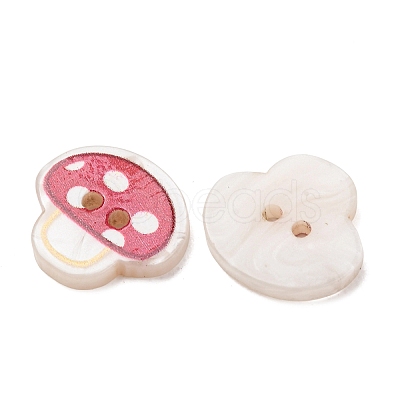 2-Hole Printed Opaque Resin Buttons RE-CBA2C75-04F-1