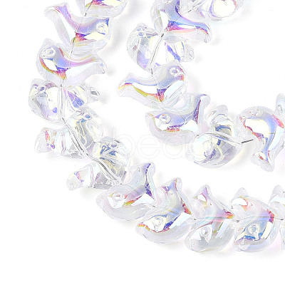 Electroplate Transparent Glass Beads Strands EGLA-N017-06-A01-1