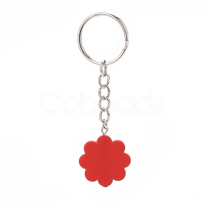 Flower Acrylic Pendant Keychain KEYC-JKC00428-02-1