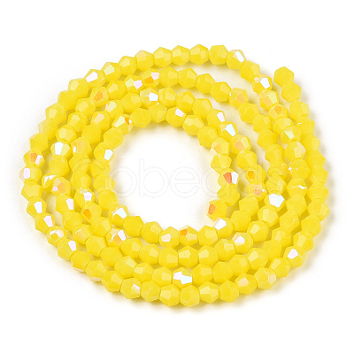 Opaque Solid Color Electroplate Glass Beads Strands EGLA-A039-P2mm-L05-1