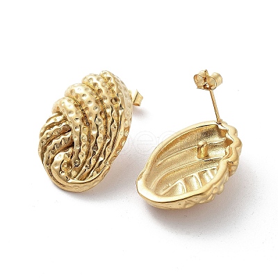 Iron Plating(IP) 304 Stainless Steel Stud Earrings EJEW-D095-10G-1