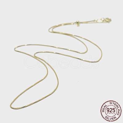 925 Sterling Silver Box Chain Necklaces STER-F039-40cm-13G-1