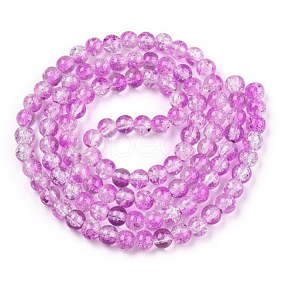 Baking Paint Crackle Glass Bead Strands CCG-S001-8mm-14-1