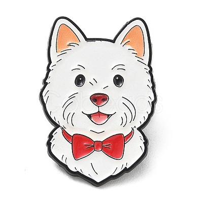 Samoyed with Red Bowtie Alloy Enamel Pins AL-CBA6DDE-03C-1