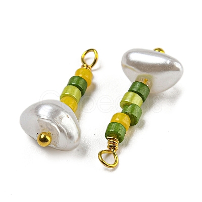 ABS Plastic Imitation Pearl Pendants KK-C046-01A-1