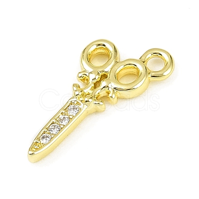 Brass Micro Pave Clear Cubic Zirconia Pendants KK-L238-19G-1