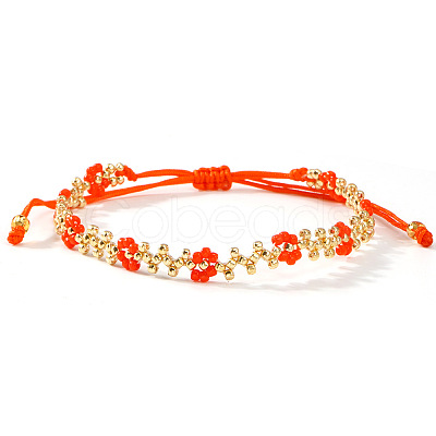Bohemian Glass Seed Bead Braided Bead Bracelets AS6316-2-1