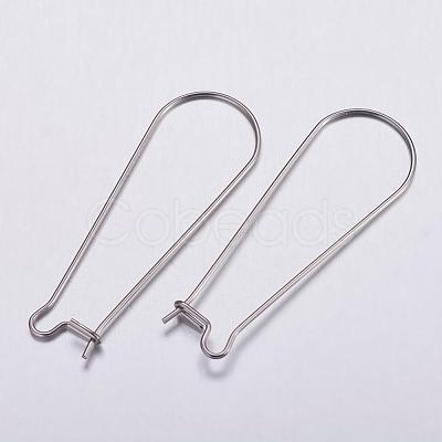 Tarnish Resistant 316 Surgical Stainless Steel Hoop Earrings Settings STAS-K146-040-39x14mm-1