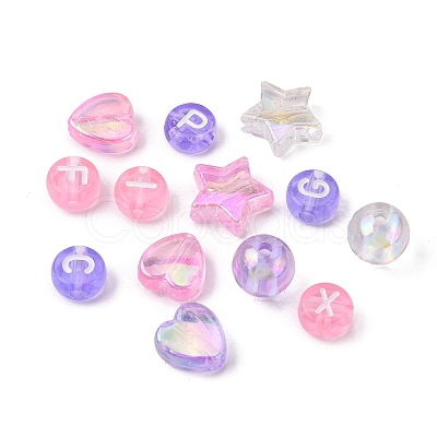 4 Style 2 Colors Transparent Acrylic Beads DIY-FS0002-49-1