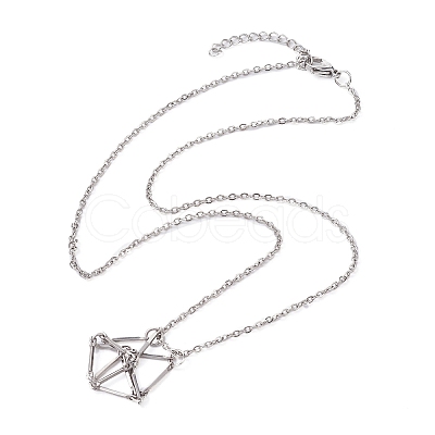 Tarnish Resistant 201 Stainless Steel Macrame Pouch Empty Stone Holder for Pendant Necklaces Making NJEW-JN04449-1