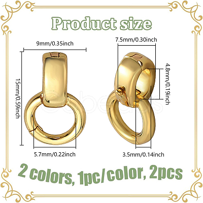 2Pcs 2 Colors 925 Sterling Silver Fold Over Clasps STER-NB0001-18-1