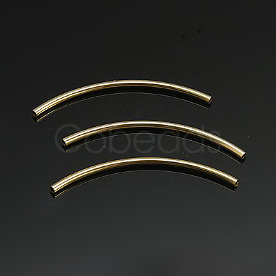 Yellow Gold Filled Curved Tube Beads X-KK-G150-31-1