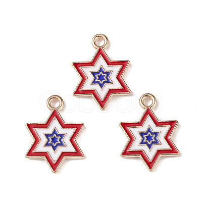Independence Day Alloy Enamel Pendants ENAM-K067-36-1