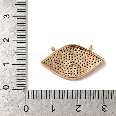 Horse Eye Rack Plating Brass Micro Pave Cubic Zirconia Charms KK-G504-05RG-1