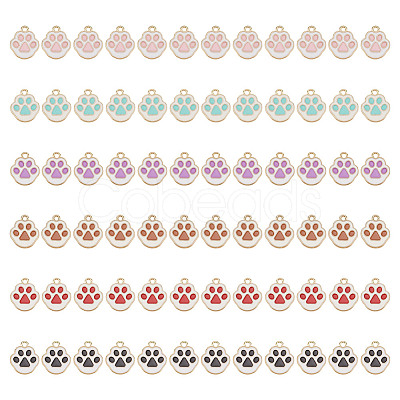 72Pcs 6 Colors Alloy Enamel Pendants ENAM-GO0001-16-1