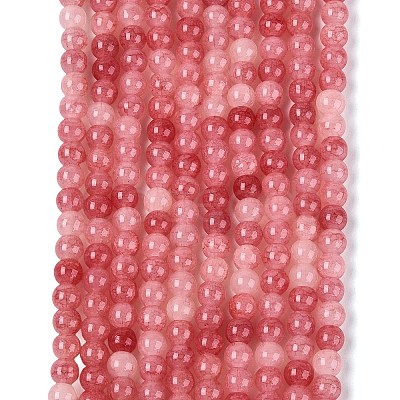 Ombre Effect Dyed Crackle Glass Beads Strands GLAA-Q106-01A-B07-1