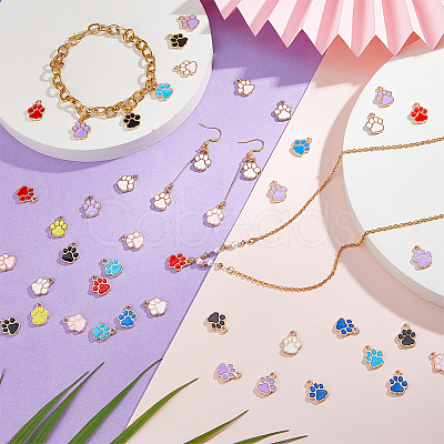 120Pcs 8 Colors Alloy Enamel Charms FIND-FH0017-01-1