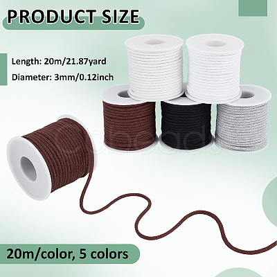 100M 5 Colors Polycotton Thread String OCOR-BC0009-60-1