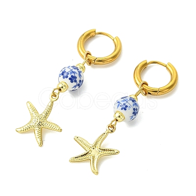 4 Styles Marine Theme 202 Stainless Steel Hoop Earrings EJEW-JE07004-1