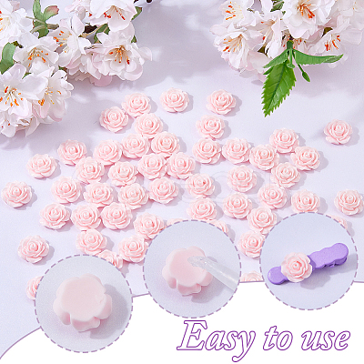 80Pcs Opaque Resin Cabochons RESI-DC0001-61C-1