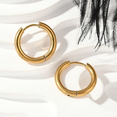 202 Stainless Steel Huggie Hoop Earrings EJEW-F111A-16mm-G-1
