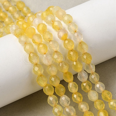 Dyed & Heated Natural Yellow Agate Beads Strands G-K376-F20-01-1