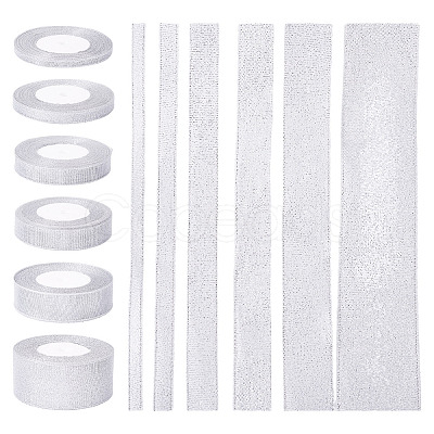 6 Styles 6 Rolls Polyester Ribbons SRIB-TA0001-27-1
