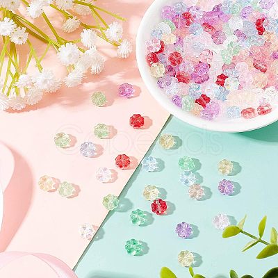 SUPERFINDINGS 200Pcs 10 Colors Transparent Czech Glass Beads GLAA-FH0001-44-1