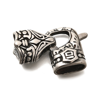 304 Stainless Steel Fold Over Clasps STAS-R140-10AS-02-1