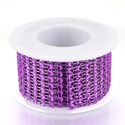 8 Rows Plastic Diamond Mesh Wrap Roll OCOR-N005-001B-1