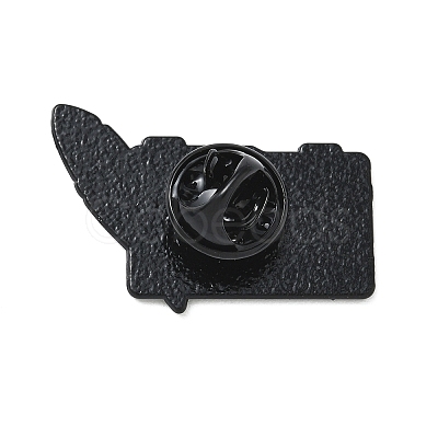 Camera with Feather Shape Enamel Pins JEWB-D308-02C-EB-1