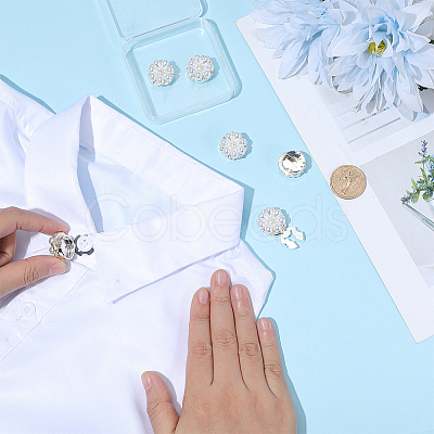 6Pcs Zinc Alloy & Rhinestone Cufflinks BUTT-PH0001-83P-1