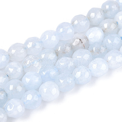 Dyed Natural White Jade Beads Strands X-G-T139-6mm-60-24-1