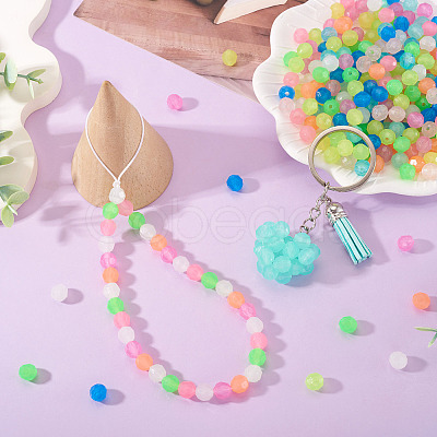 500Pcs Luminous PS Plastic Beads FIND-TA00009-13A-1