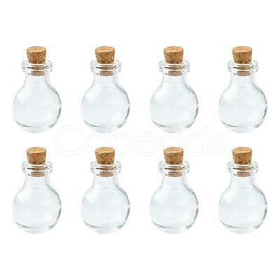 8Pcs Round Glass Bottle for Bead Containers BOTT-FS0001-03-1