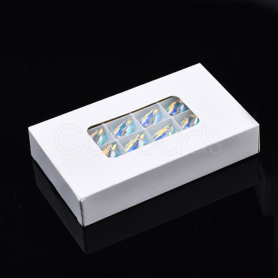Pointed Back Glass Rhinestone Pendants EGLA-N006-034-1