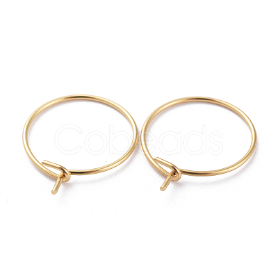 316 Surgical Stainless Steel Hoop Earrings Findings STAS-K146-039-20mm-G01-1