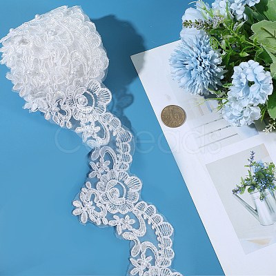 3 Yards Polyester Lace Ribbons SRIB-GF0001-59-1