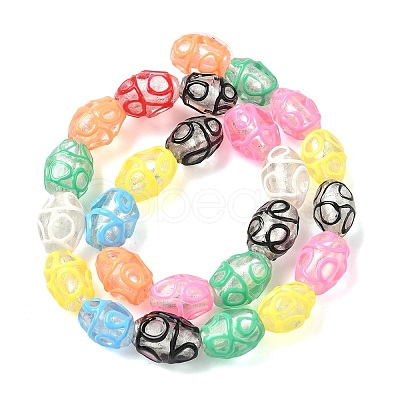 Handmade Silver Foil Glass Beads LAMP-K039-38-1